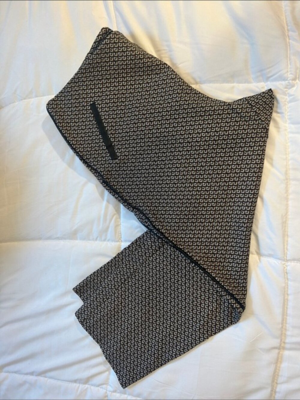 Chico's So Slimming Juliette Black diamond pants with faux leather size 3